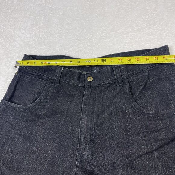 Vintage Southpole Jean Shorts 40 Black Jorts Embroidery Baggy Wide y2k Mens - Picture 3 of 10
